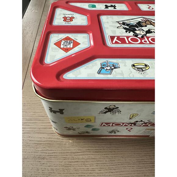 Extremely Rare Hasbro Monopoly Popcorn Tin Toy Chest 1998 Vintage Large 13x9x7" - Picture 11 of 12